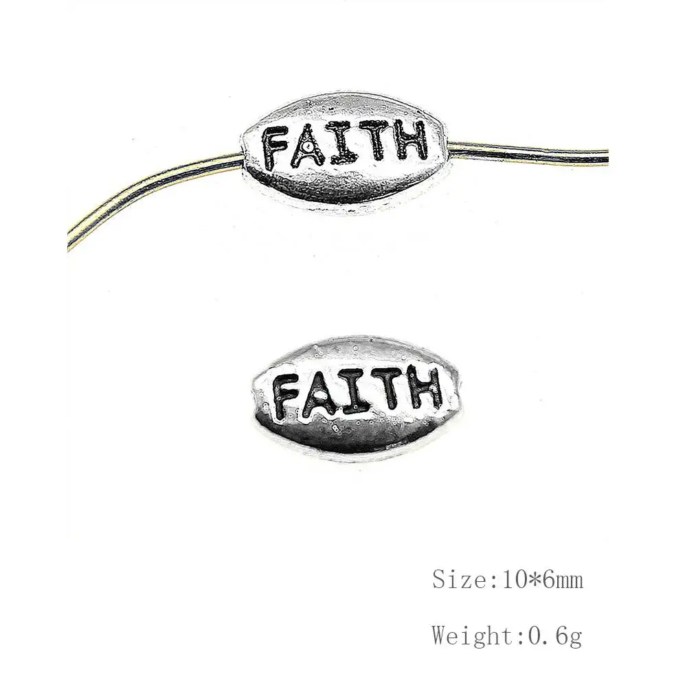 

Malzahar 50 Pieces Faith Small Hole Beads Jewelry Findings Components Fashion Jewelry Womens Accessories