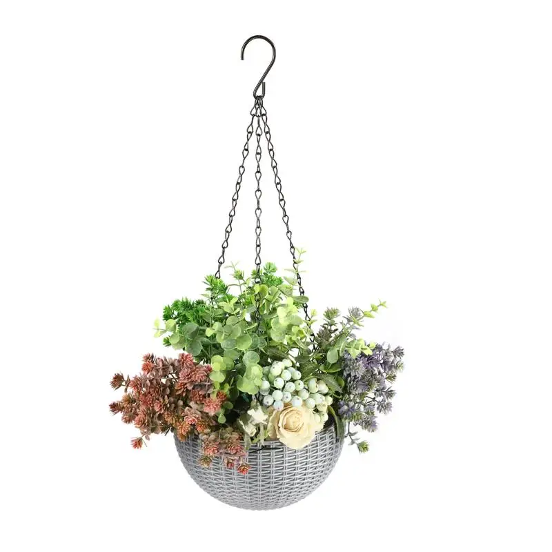

Подвесной цветочный горшок 2 шт., пластиковая корзина для самоорошения, резервуар для растений, комнатный Уличный настенный Декор для сада и...