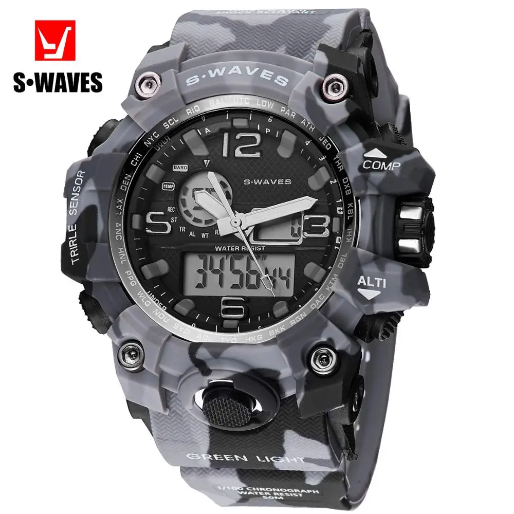 Часы Gshock мужские камуфляжные спортивные электронные цифровые ударопрочные