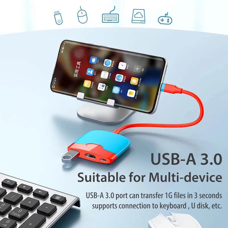 Док-станция с выключателем USB C для Nintendo Switch совместимая HDMI 4K TV 100 Вт док-станция PD