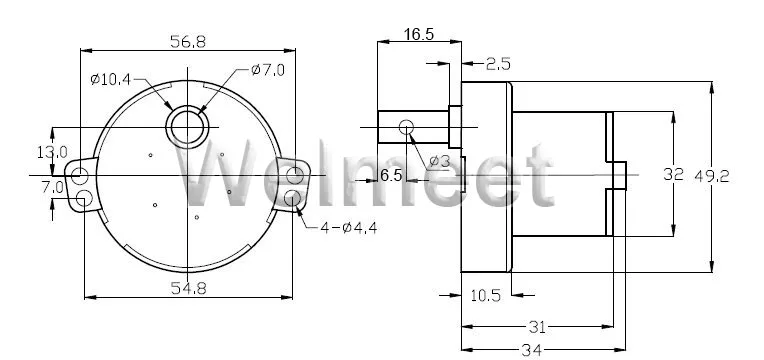 DC3V 5V 6V 12V 24V JS-50T большой крутящий момент металлический редуктор коробка скорости мотор-редуктор вал горизонтального отверстия