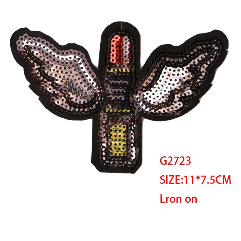 Модная нашивка помада сексуальные губы блестки значок вышитая аппликация