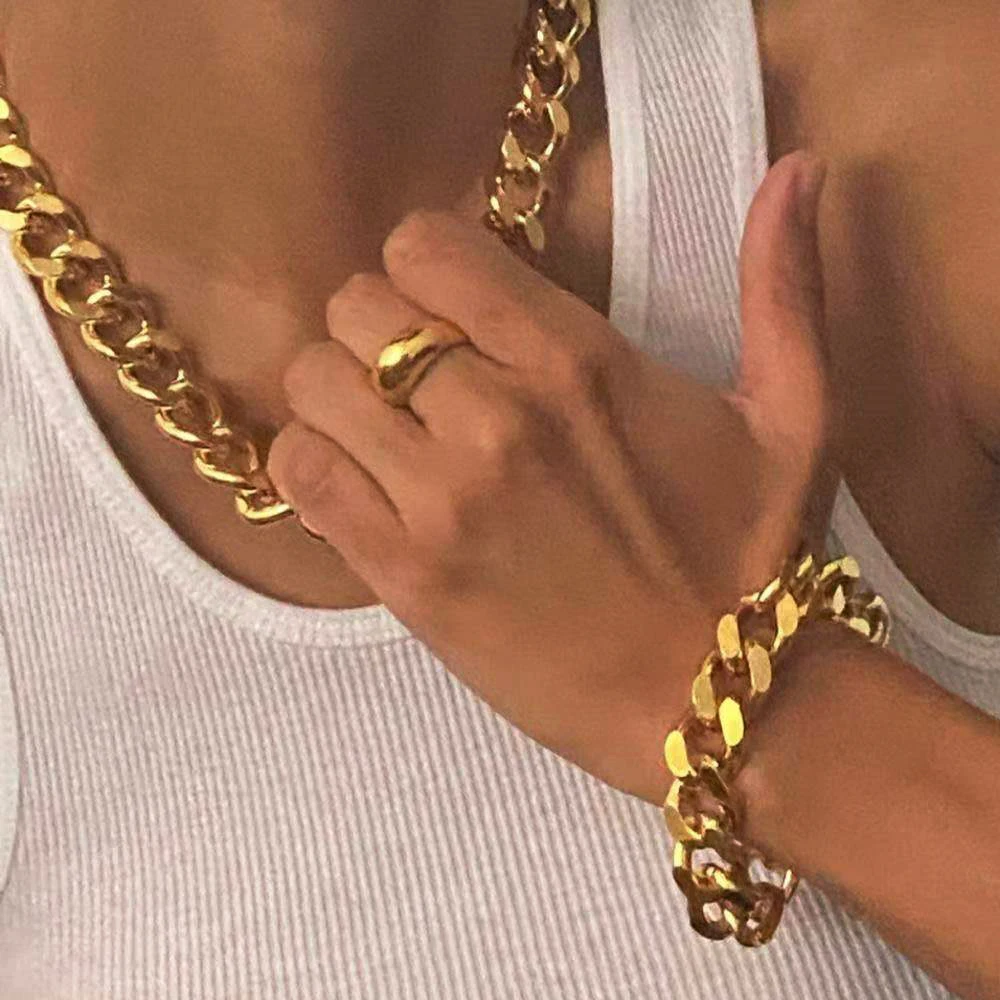 100% нержавеющая сталь позолоченный посеребренный мужской толстый браслет