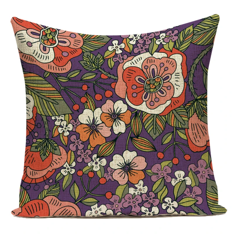 Полиэфирная квадратная наволочка декоративные цветочные животные подушка с