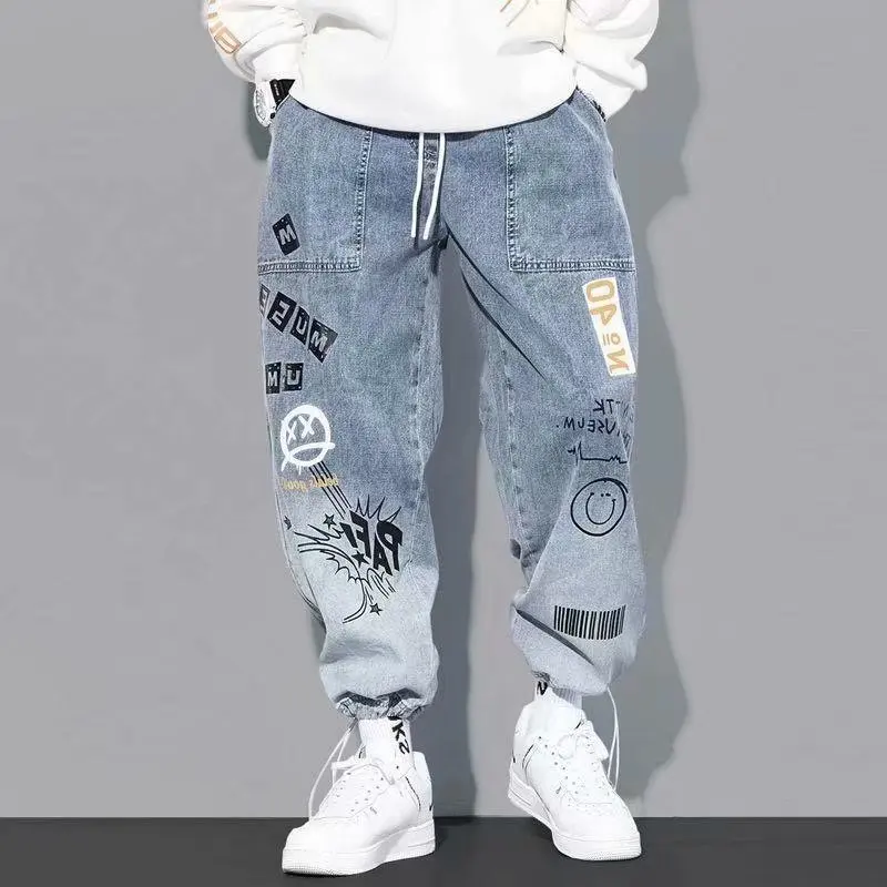 

High quality Fashion Men's Cargo pants Hip Hop Trend Streetwear Jogging Pants Men Casual Elastic Waist Men Clothing Trousers