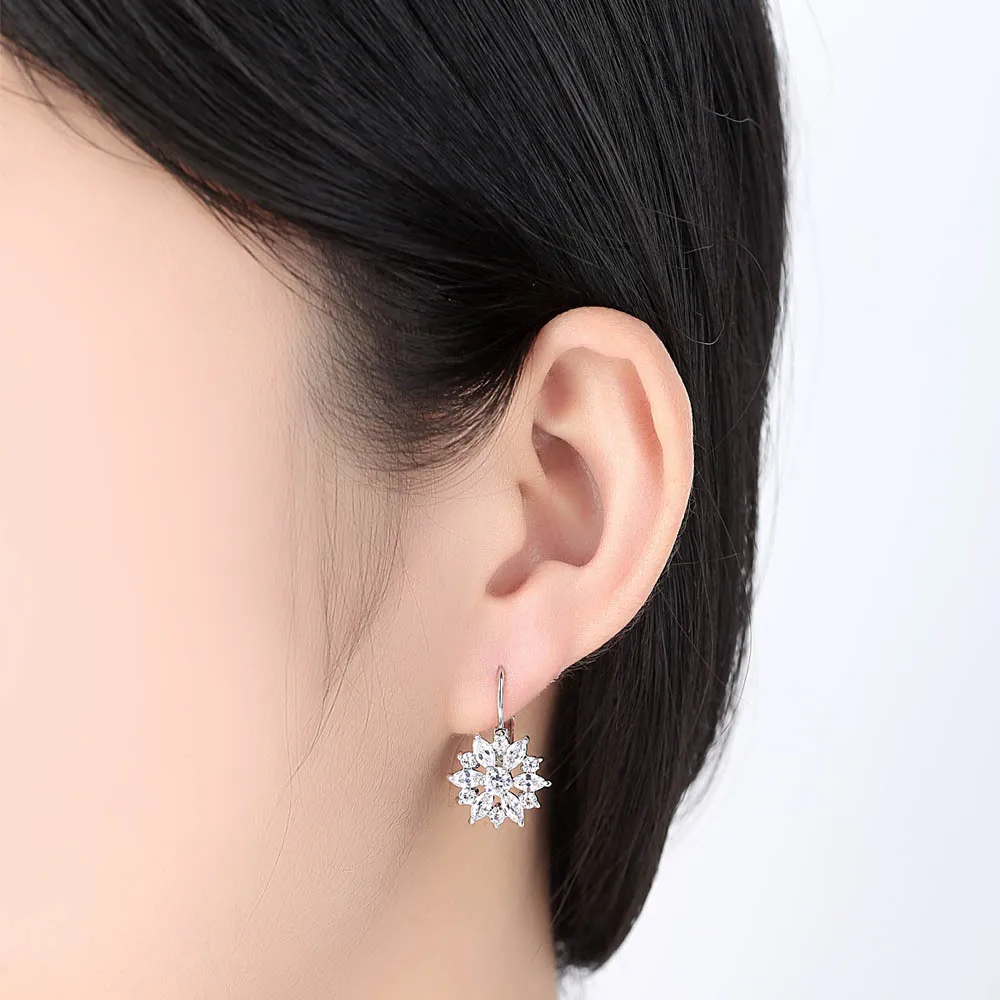 

SCE113 Exaggerated earrings with zircon sunflower Earrings
