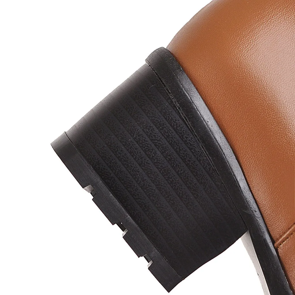 Женские сапоги до колена сезон осень-зима кожаные высокие зимние модная удобная