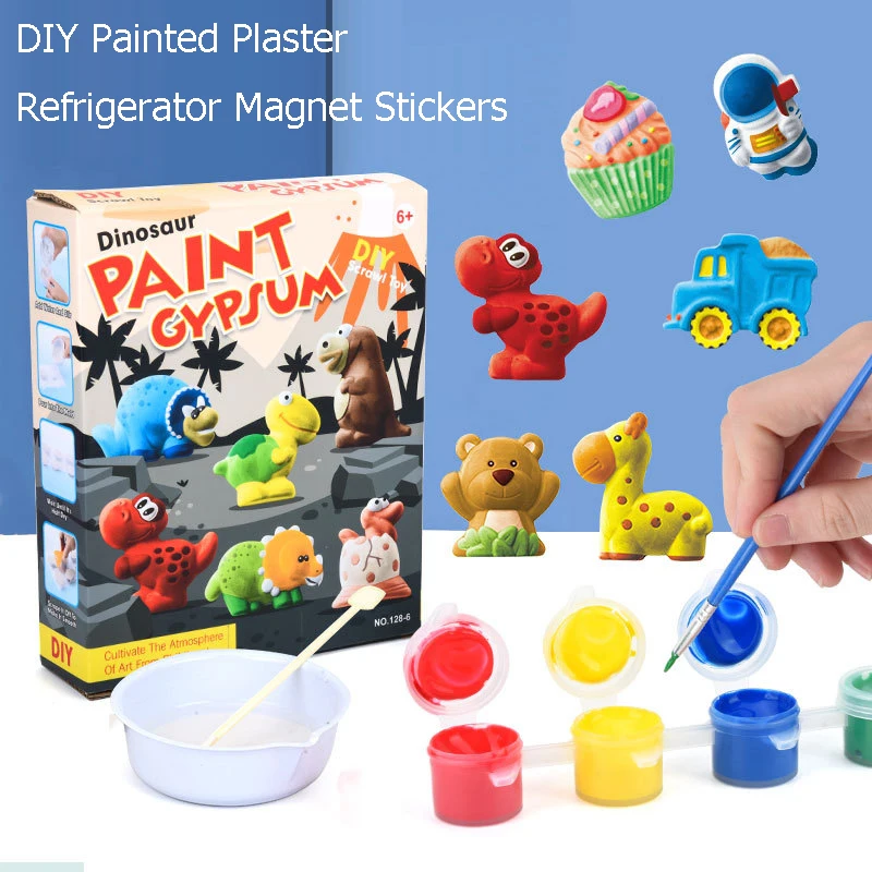 

Newest Kids DIY Handmade Refrigerator Magnet Stickers Plaster Painting Drawing Toys Drawing Sets Coloring Paint Educational Toy