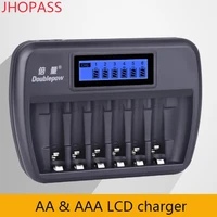 6 slot aa aaa charger double independent 110v to 240v smart lcd display lithium battery charger not include battery charger