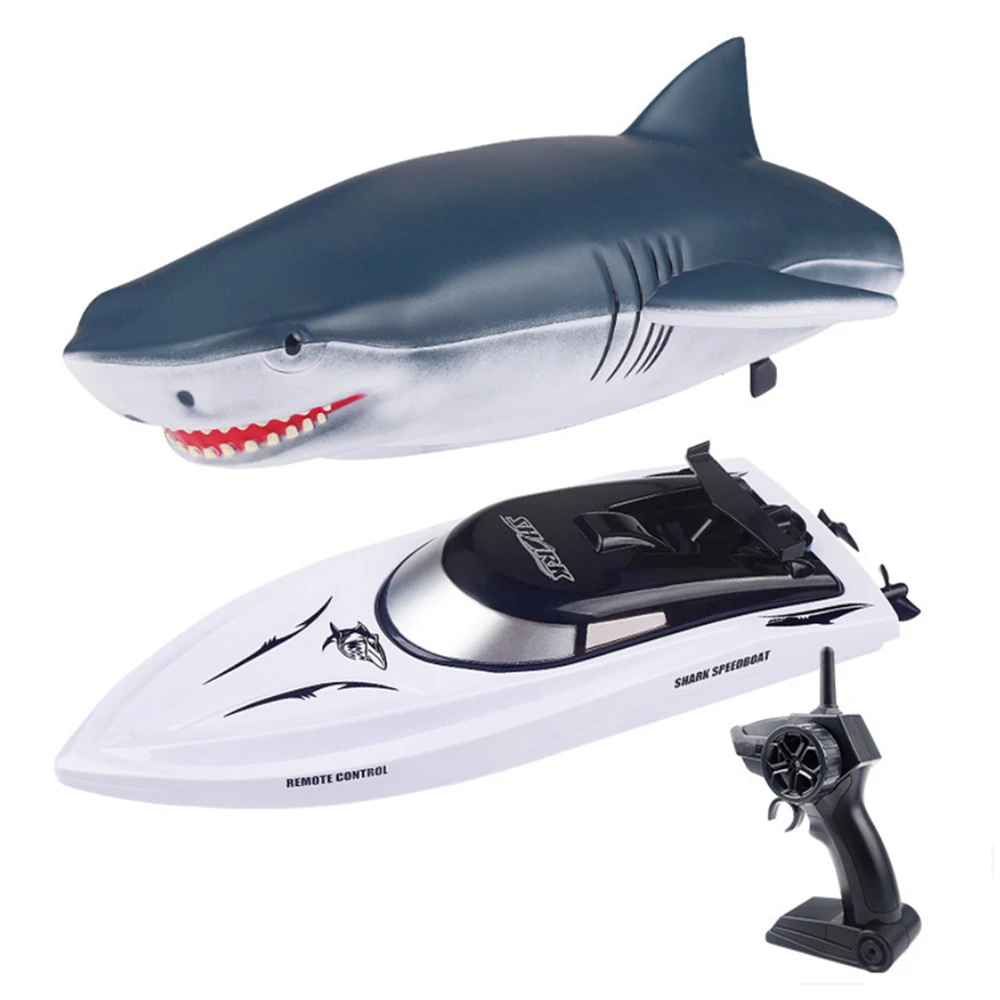 

Remote Control Shark Boat 2.4G RC Racing Speedboat Electric Ship Water Games Toys Children Gift