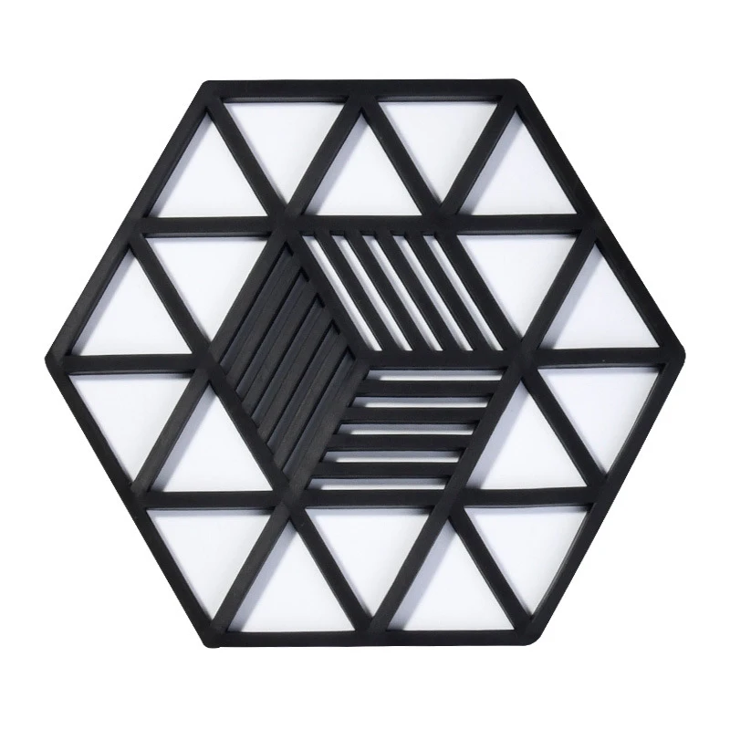 

Justdolfe Rubber Trivet Mat Heat Insulating Geometric Hollow Pot Holder Mat Bowl Coaster Dinnerware Table Mat Placemat