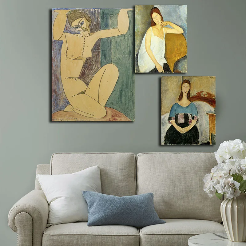 Modigliani christina портрет Картина Маслом Печатная на холсте Куадрос Настенная картина