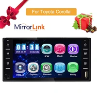 car audio mp5 dvd player for toyota corolla 2 din touch screen multimedia androidios mirrorlink bluetooth 7 universal fm am