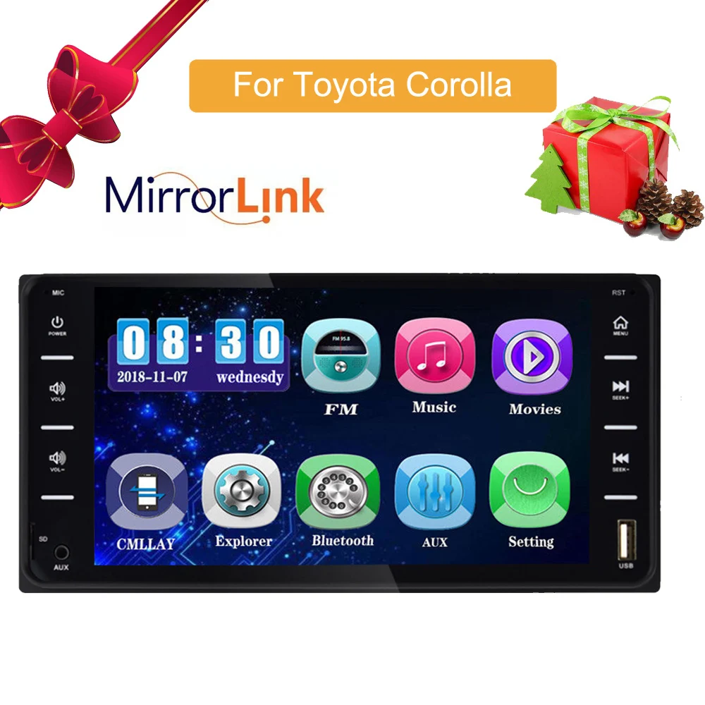 Автомобильный аудиоплеер MP5 DVD плеер для Toyota Corolla 2 Din сенсорный экран мультимедиа