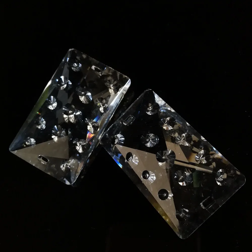 Прозрачные Висячие капли для люстры 2 отверстия новый стиль 30x50 мм 10 шт.