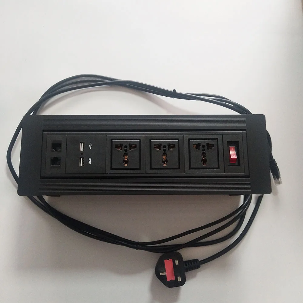 Настольная розетка с откидной крышкой/универсальный разъем питания/USB Зарядка 5 в