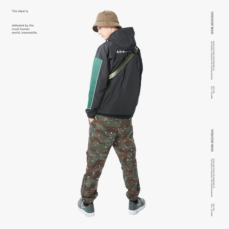 VIISHOW осенние куртки для мужчин брендовая одежда сетки Лоскутная модная куртка