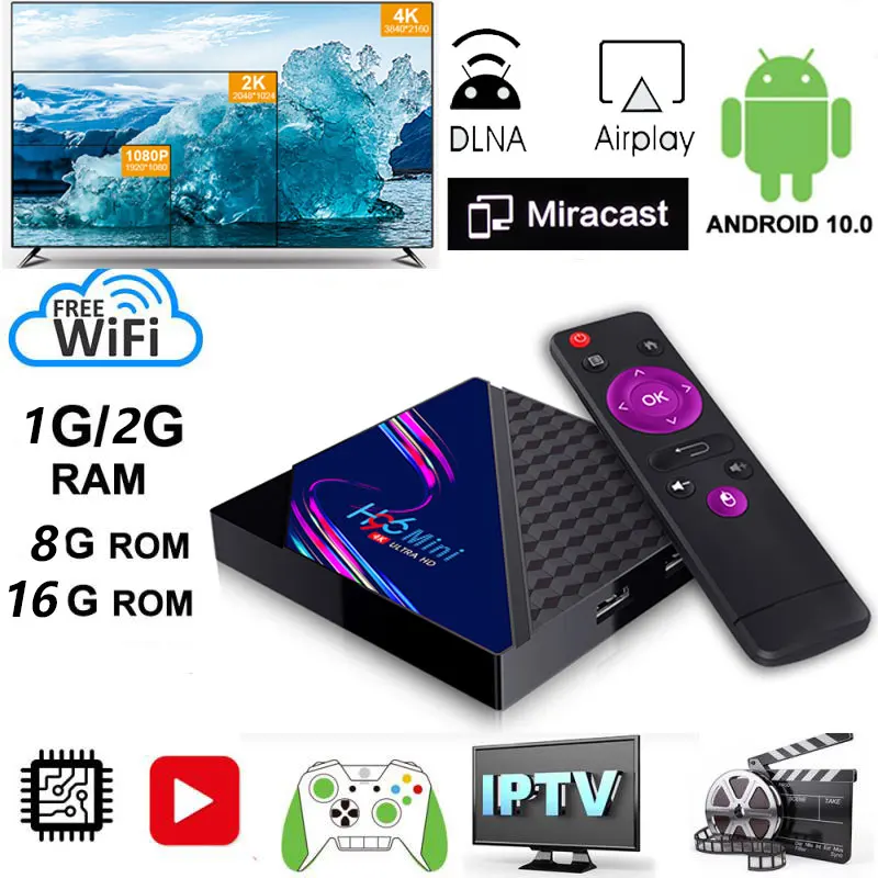 

Новинка H96 MINI V8 Core 4K HD Iptv TV Box Android 2,4 WIFI ГГц Беспроводная Смарт ТВ приставка Iptv TV Box 6K TV приемники