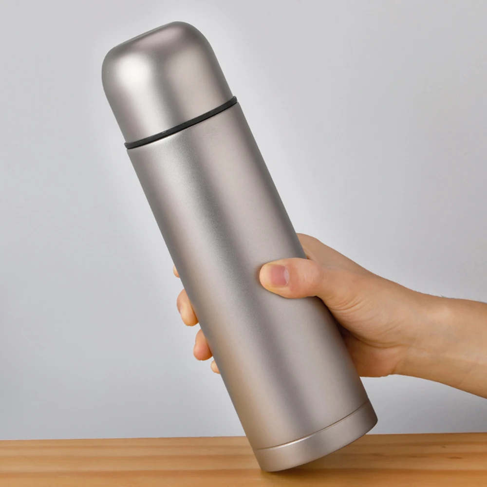 

500ml Outdoor Camping Sports Tea Water Bottle Double Wall Vacuum Insulated Titanium Flask Leak Proof Water Bottle Tea Bottle