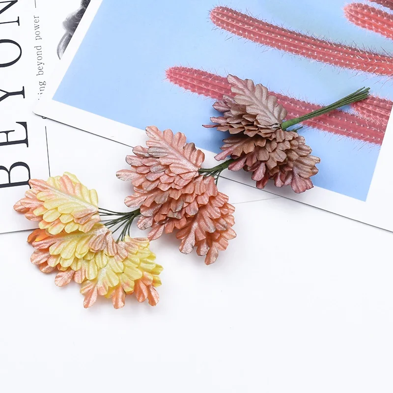 12 шт. рождественские украшения листья для дома свадебная брошь декоративные