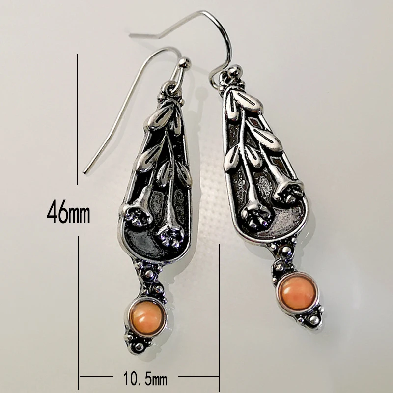 Изысканные Серьги-Подвески ручной работы с резными листьями винограда цветком