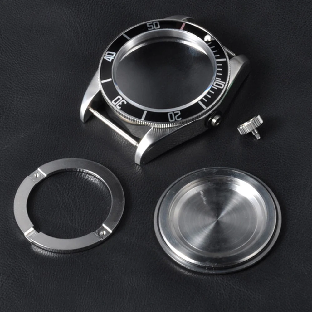 41 мм корпус из сапфирового стекла алюминиевый черный ободок детали для часов