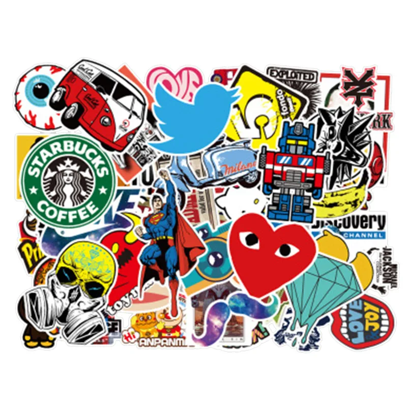 50 звёзд классические модные наклейки граффити для мотоцикла автомобиля и