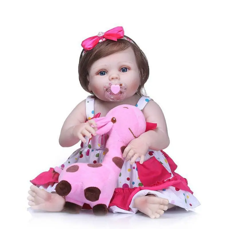 55 см Bebe Boneca Reborn Реалистичная силиконовая кукла Кукла для новорожденной девочки
