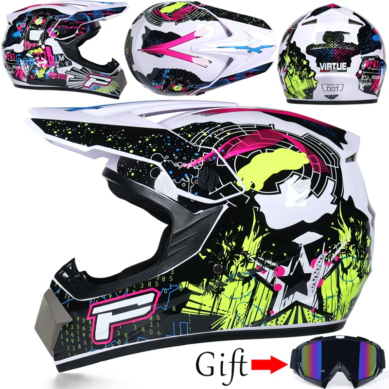 Мотоциклетный шлем ATV внедорожный велосипед Горный шлем Capacete Da Motocicleta Cascos шлем для мотокросса очки - Цвет: 19c