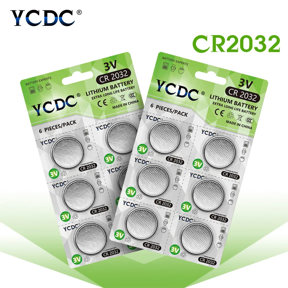 

YCDC 3V CR2032 кнопочные батареи BR2032 DL2032 EA2032C ECR2032 L2032 CR 2032 литий-ионные одноразовые батареи для часов, игрушек с дистанционным управлением