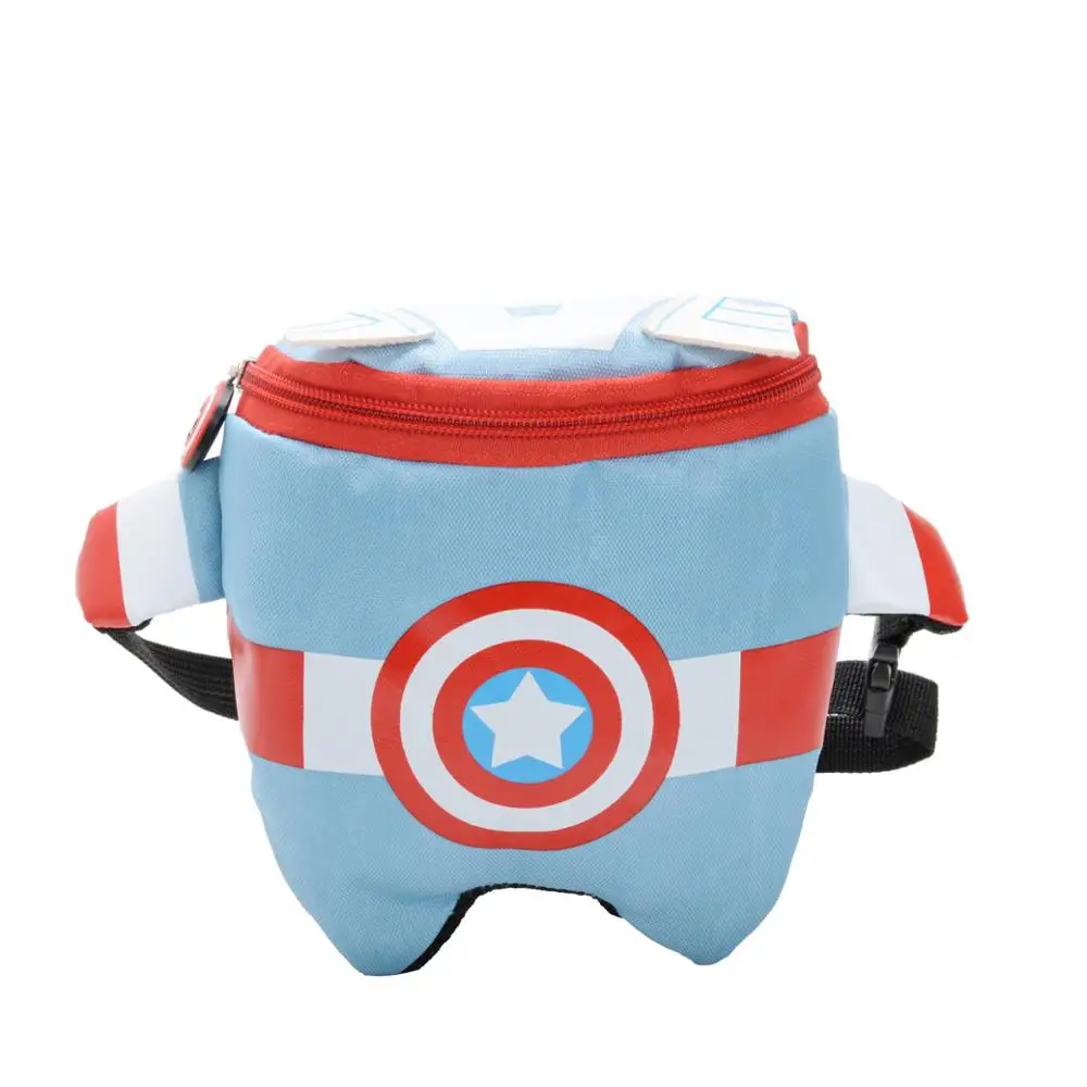 Поясная сумка Disney Marvel Капитан Америка Человек-паук детская холщовая модная для