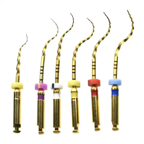 Dental root canal, gold endontor rotor-napiors, golden endodontic files 25 mm, nickel mud ...