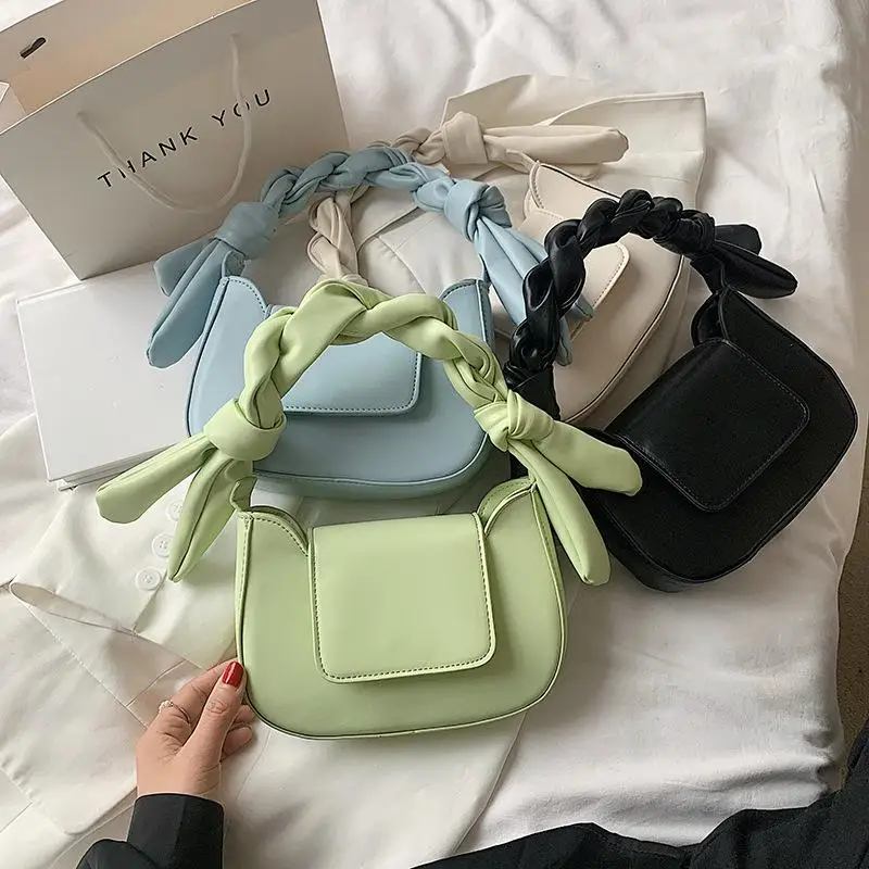 

New Luxury Handbag Fashionable One Shoulder Small Square Bag Solid Color Trend Lady Bag