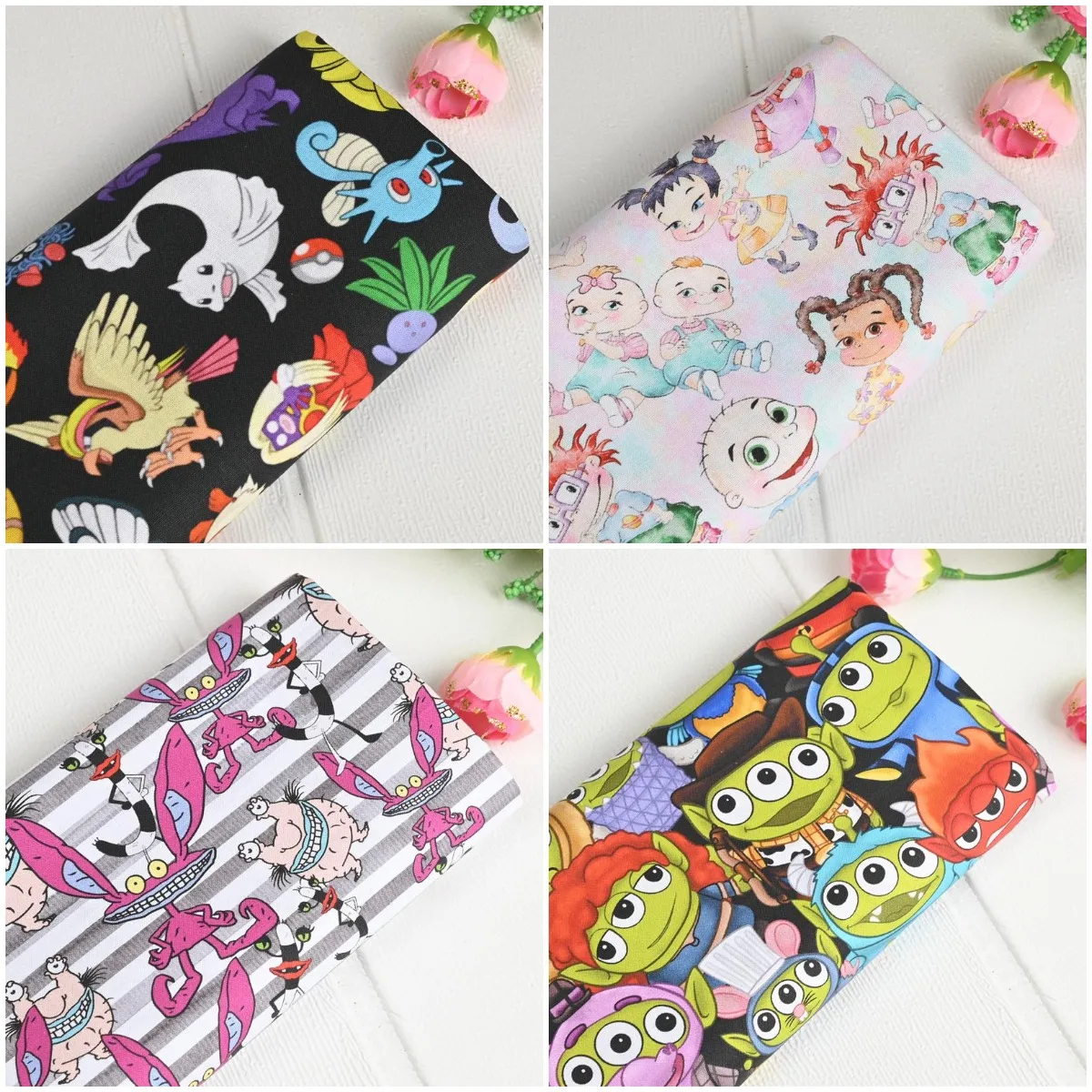 

Cartoon Print Cotton Quilt Fabric By The Yard,DIY Needlework Sewing Poplin Material,Sew Children Clothes Dress Home Decor Fabric