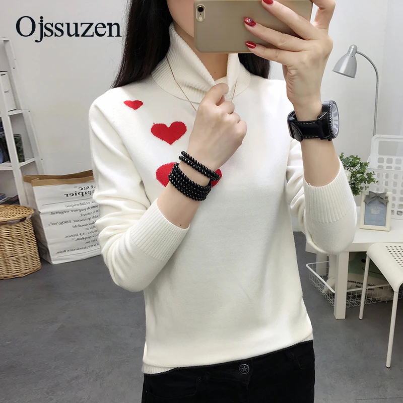 Толстые женские зимние свитера белые пуловеры с высоким воротом джемперы