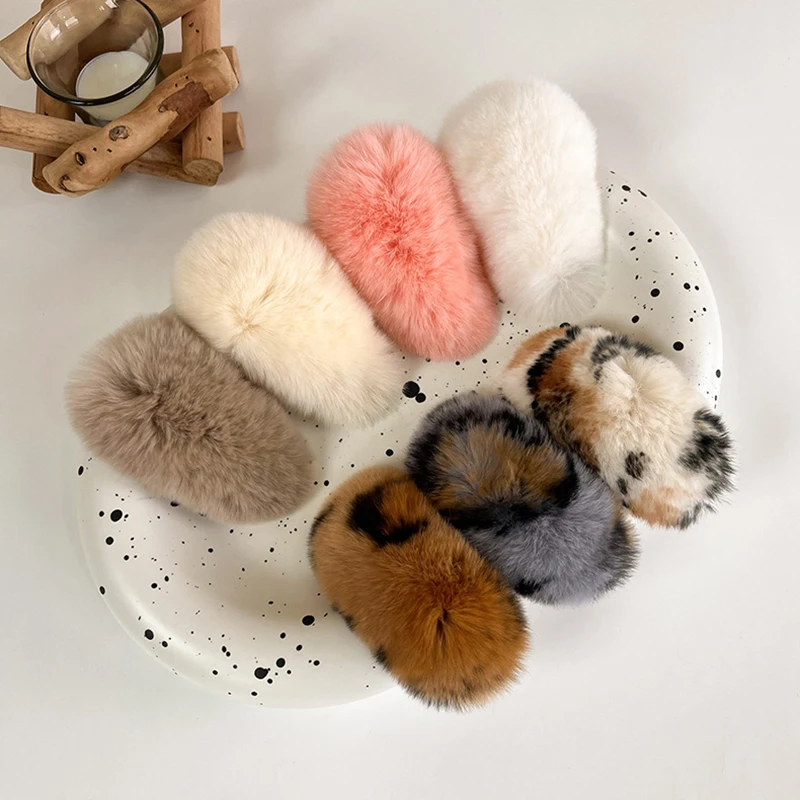 

Korean Version Multi-color Plush Hair Clips Temperament BB Clips Hair Accessories For Women Girls Sweet Furry Hair Clips