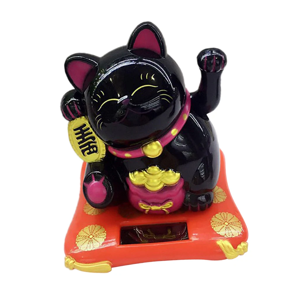 Swing Hand Figure Doll Toy Maneki Neko Model Figures for Kids Car Solar Ornament Home Decor | Дом и сад