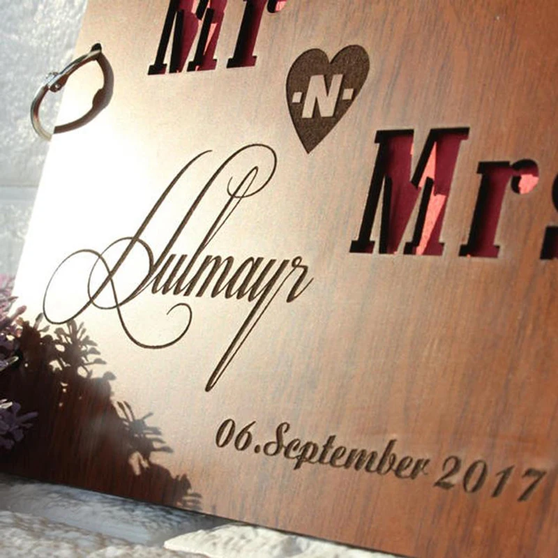 Индивидуальная Свадебная Гостевая книга мистер и миссис гостевая с деревянным