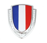 silver 3d metal french flag car trunk window side emblem badge decal sticker