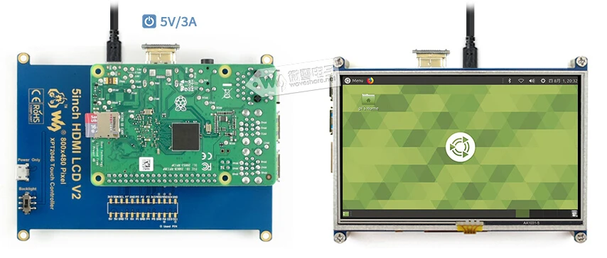 Waveshare 5 дюймов 800*480 TFT резистивный сенсорный экран планшет HDMI интерфейс для всех Rev of Rapsberry PI