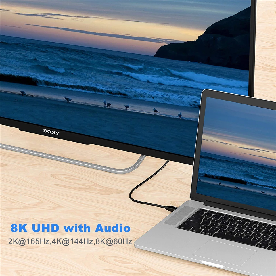 2020 Лучший 4K @ 144Hz DP 1 4 PC кабель Thunderbolt 2K 165Hz Mini to 8K Displayport для MacBook Pro|Кабели VGA| |