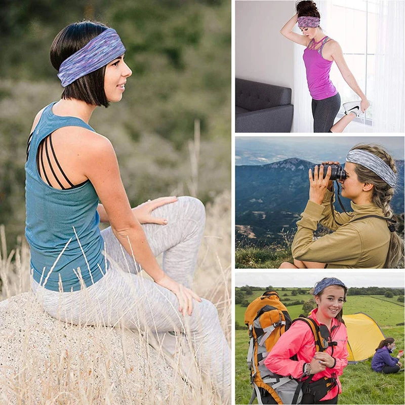 

Yoga Hair Bands Nonslip Headband Twist Stretch Absorbent Sweat Headscarf Elastic Turban Running Breathable Hair Band new 2020