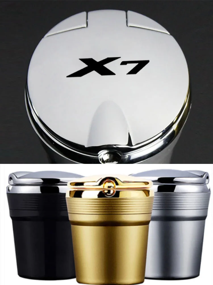 

Portable LED Light Car Ashtray Universal Cigarette Cylinder Holder For 13-17 BMW X7 125i 135i F10 F30 E39 E46 Car Accessories
