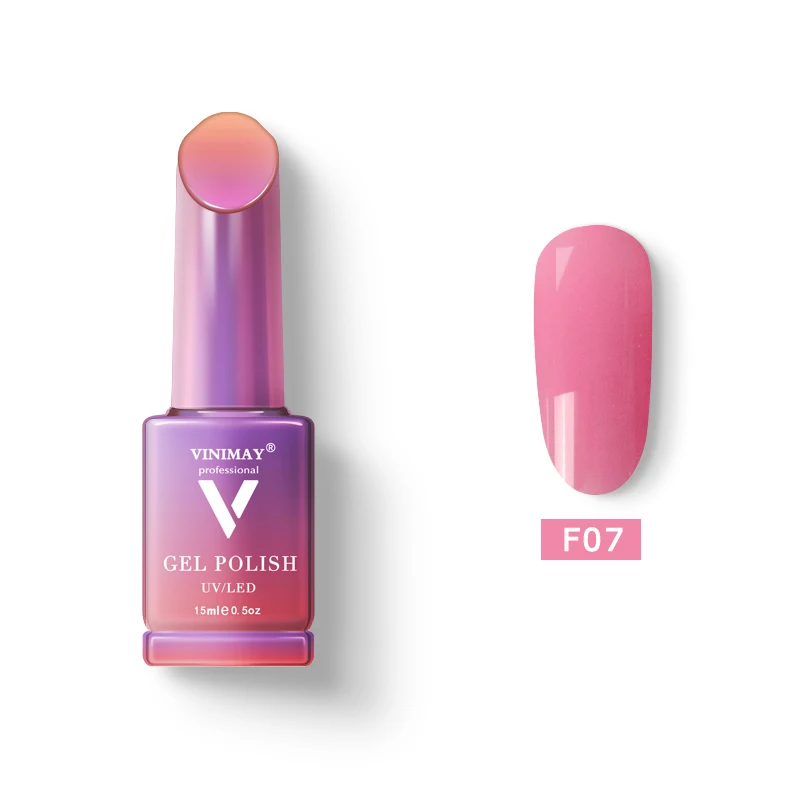 F07 VINIMAY Skin Pink France Gel Nail Polish vernis semi permanant UV Gelpolish Nail Art Design Manicure Nails Gel Polish Lacque - Цвет: F07
