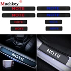 4 шт., виниловые наклейки на пороги автомобиля, из углеродного волокна