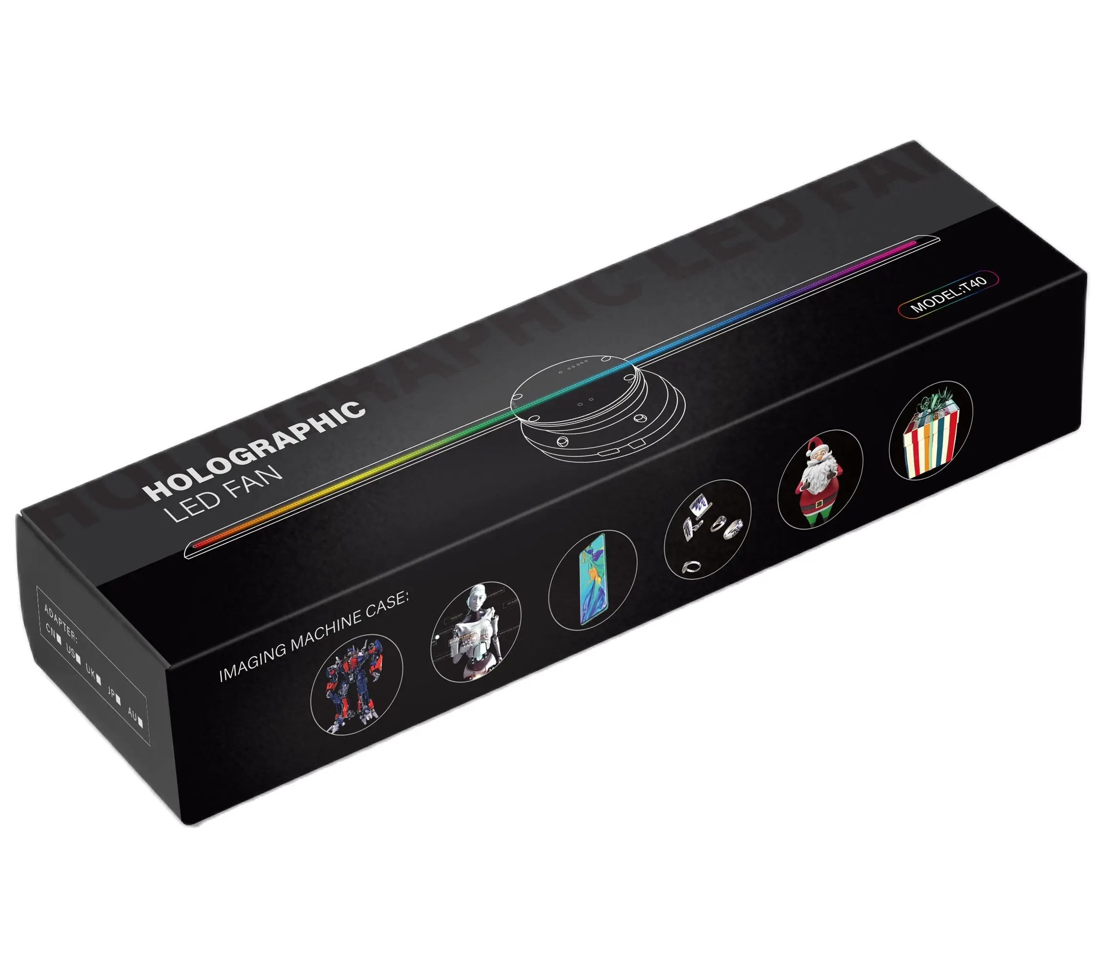 

3D Holographic Projector Fan Vertical Rotation Dynamic Display Imaging Suspension LED Full Color Wall-Hanging Advertiser