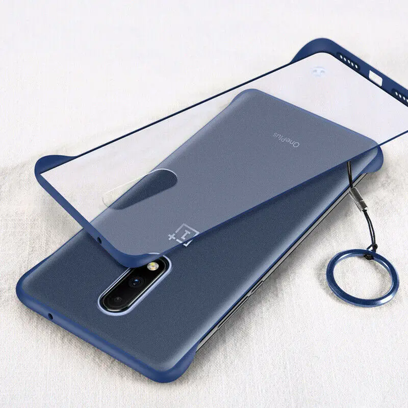 Бескаркасный чехол для OnePlus 7 Pro 6 6 t прозрачный жесткий чехол для One Plus 7pro 6 t Защитный матовый чехол для телефона 1+ 7 - Цвет: Blue Strap
