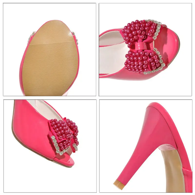 Женские сандалии с бантиком MAZIAO модные шлепанцы на высоком каблуке со стразами