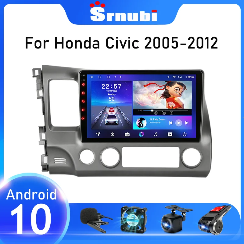 Автомагнитола на Android 10 0 для Honda Civic 2005 2012 мультимедийный видеоплеер Авторадио с