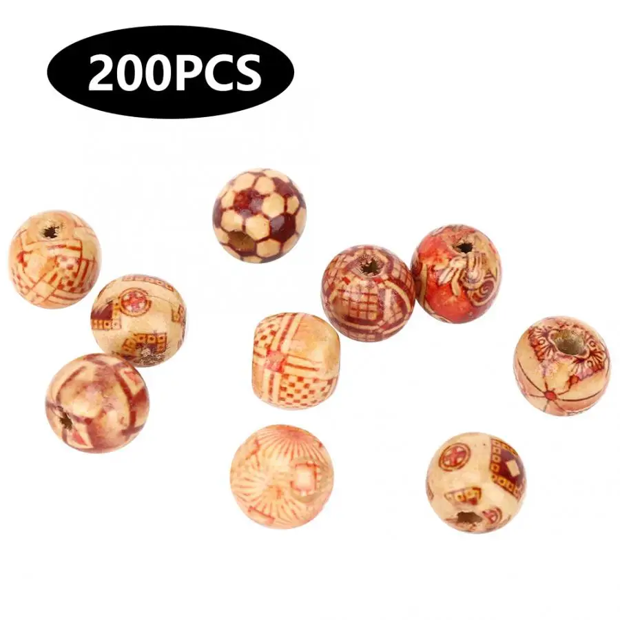 200 шт. 14 мм круглые деревянные бусины набор красочных бусин ювелирный